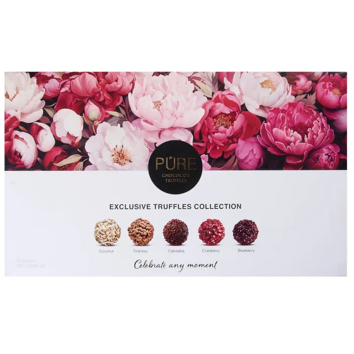 PIENA ŠOKOLĀDES UN ŠOKOLĀDES TRIFEĻU PURE KOLEKCIJA 160G