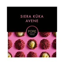 PIENA ŠOKOLĀDES TRIFELES PURE CHOCOLATE AR SIERA KŪKAS GARŠAS KRĒMA PILDĪJUMU UN AVEŅU DEKORU 96G