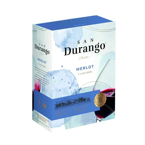 Sarkanvīns San Durango Merlot, sauss, bib, 13%, 3 l