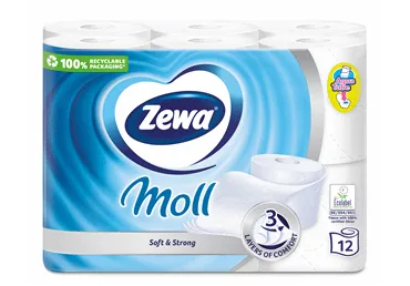 TUALETES PAPĪRS ZEWA MOLL WHITE 3K. 12R.