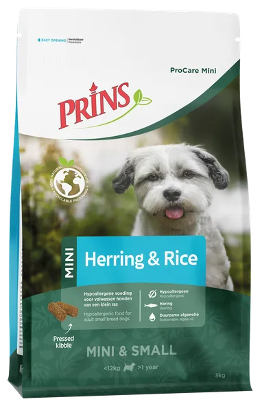 Prins Mini Procare Herring& rice sausā barība, 3 kg