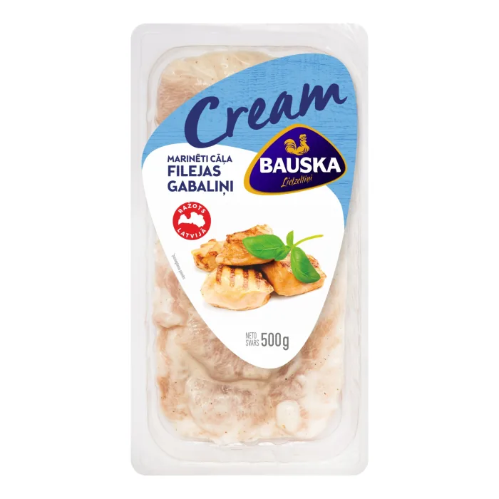 BROILERU FILEJAS GABALIŅI BAUSKA CREAM MARINĒTI 500G
