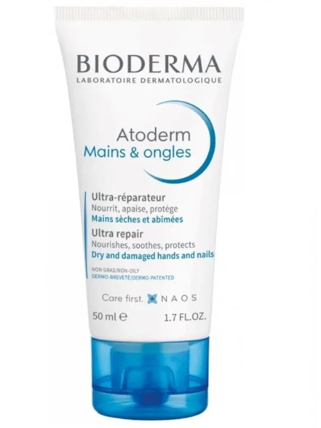 Крем для рук и ногтей Bioderma Atoderm для сухой и повреждённой кожи рук и ногтей, 50 мл