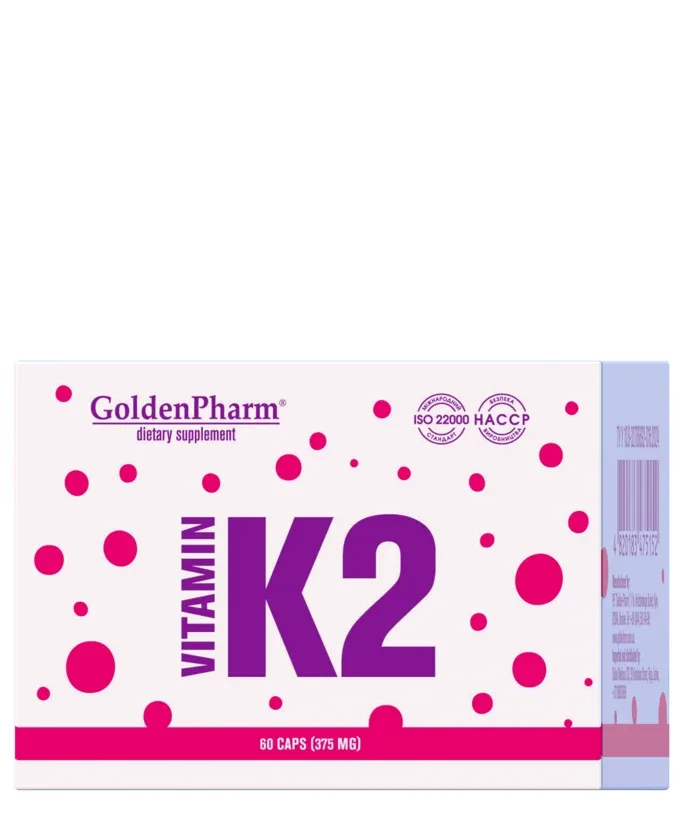 Vitamīns K2 375 mg kapsulas, 60 gb.