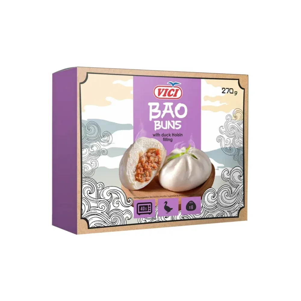 SALDĒTS BAO BUNS AR PĪLES HOISIN MĒRCES PILD. 270G, VIČI