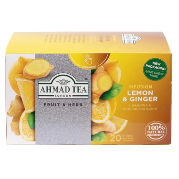 ZĀĻU TĒJA AHMAD TEA INGVERS AR CITRONU 40G