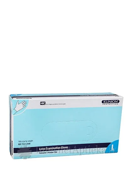 Klinion lateksa cimdi, nepūderēti, L izmērs, 100 gb.