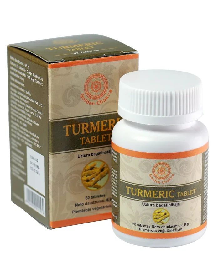 Golden chakra turmeric tabletes, 60 gb.