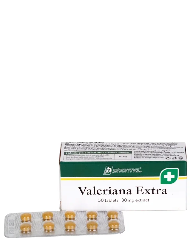 Valeriana extra tabletes, 50 gb.