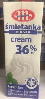 PUTOJAMAIS KRĒMS MLEKOVITA, 36%, UHT, 1 L
