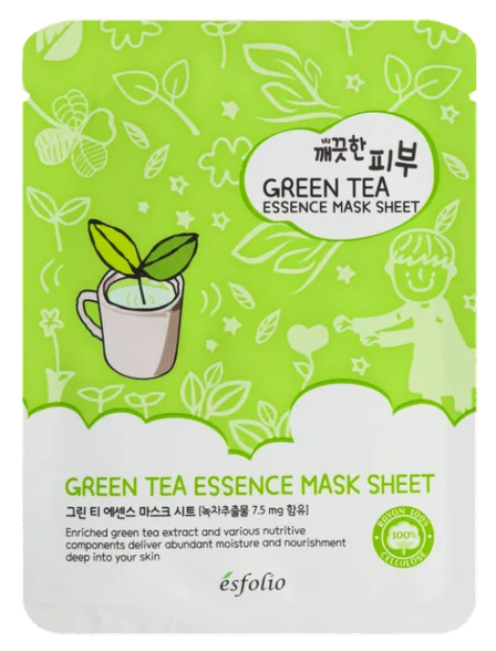 Esfolio Pure Skin Green tea essence auduma sejas maska, 1 gab.