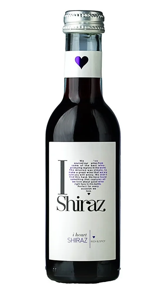 SARKANVĪNS I HEART SHIRAZ, SAUSS, 13%, 0.187 L