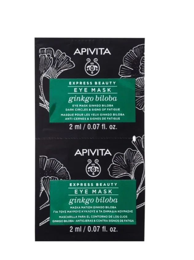 Apivita Express Beauty tumšo loku un noguruma pazīmju mazināšanai acu maska, 2 x 2 ml