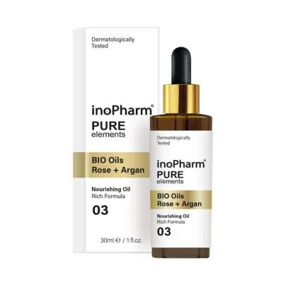 Inopharm Pure Elements BIO oils rose + argan sejas eļļa 30 ml