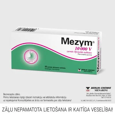 Mezym 10 000V zarnās šķīstošās tabletes N10