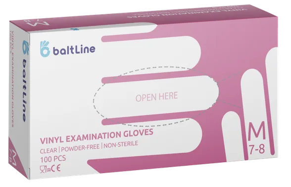 Baltline izmērs M, vinila cimdi, 100 gab.