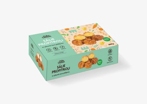 SĀĻIE PROFITROĻI AR PIKANTĀ SIERA PILDĪJUMU, 300G