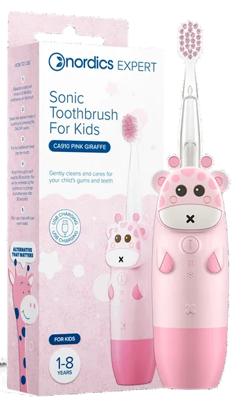 Nordics Kids CA910 Giraffe Pink elektriskā zobu birste, 1 gab.
