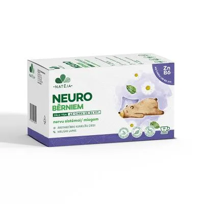 Natēja Neuro zāļu tēja bērniem ar cinku un B6 vitamīnu N20