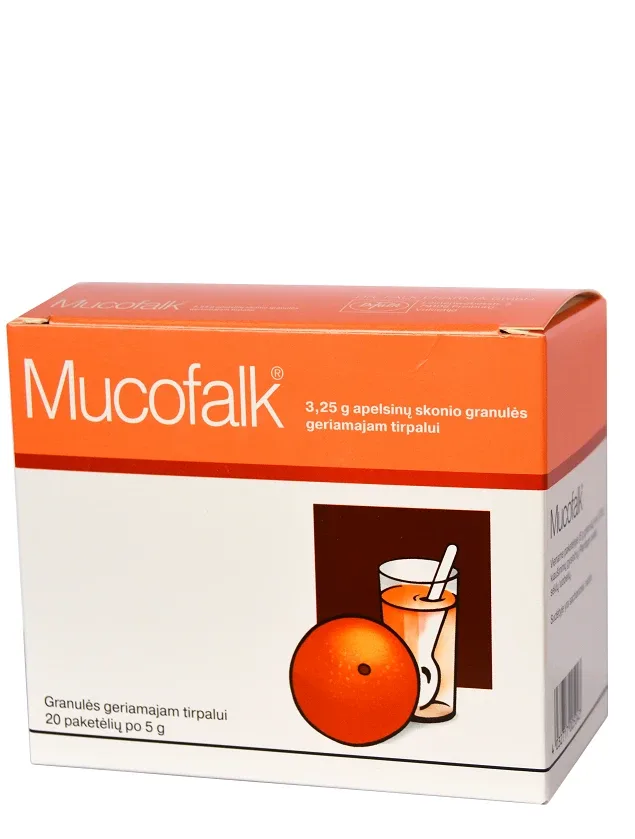 Mucofalk apelsīnu granulas 3.25/5 g, 20 gb.