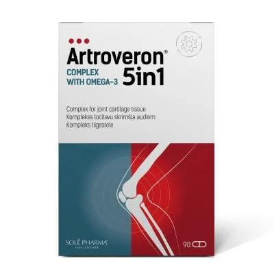 Artroveron 5 in 1 complex with omega 3 kapsulas N90