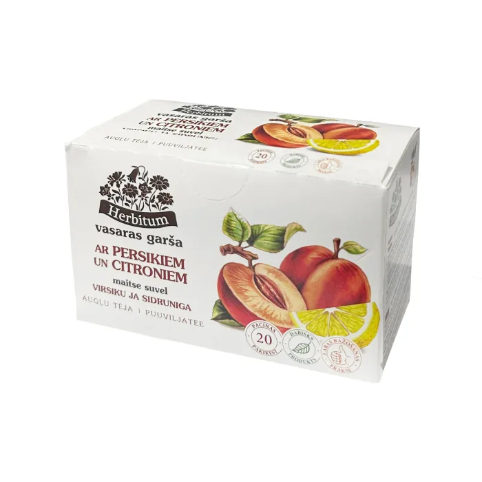 AUGĻU TĒJA HERBITUM PERSIKU-CITRONU 20X2G