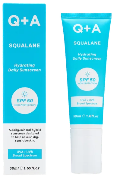 Q+A Squalane Hydrating SPF50 saules aizsarglīdzeklis, 50 ml
