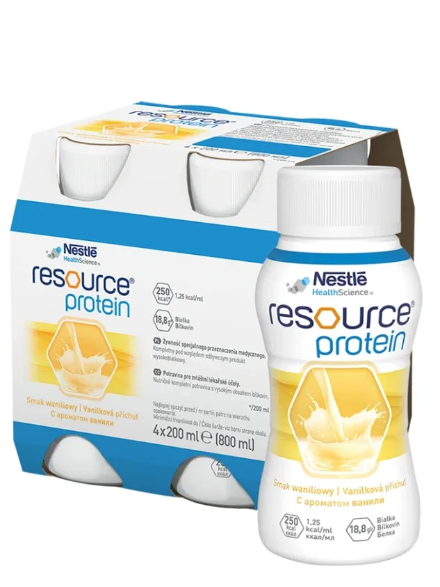 Resource protein vanilla pārtika medicīniskiem nolūkiem, 4 x 200 ml