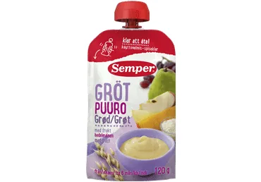 BIEZENIS SEMPER GRAUDU-BUMBIERU-MANGO-BANĀNU-ĀBOLU 6+ 120G
