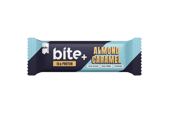 Puls Nutrition Bite+ Almond Caramel protein batoniņš, 50 g