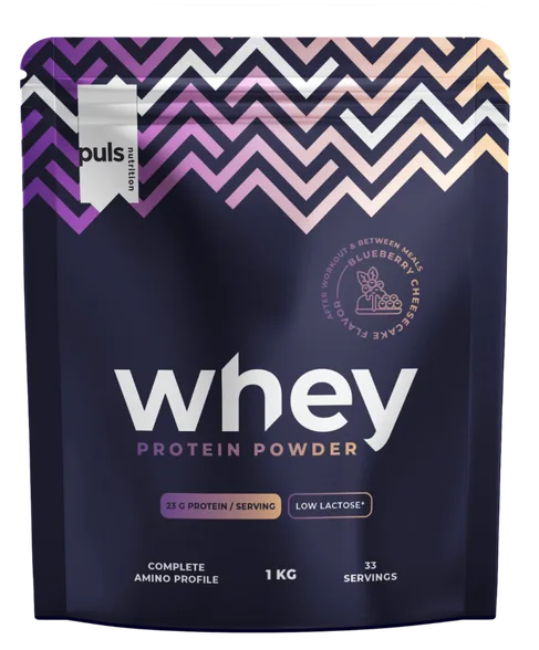 Puls Nutrition Whey Blueberry Cheesecake low lactose pulveris, 1000 g
