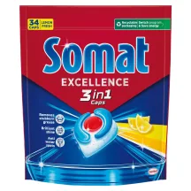 TRAUKU MAZGĀJAMĀS MAŠĪNAS KAPSULAS SOMAT 3IN1 LEMON 34GAB.