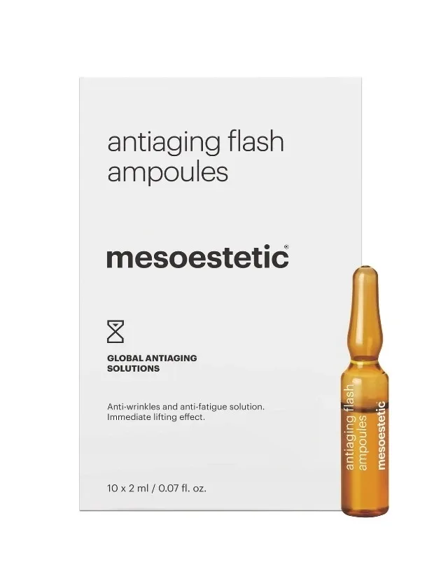 Mesoestetic Antiaging Flash pretnovecošanās ampulas, 10 x 2 ml