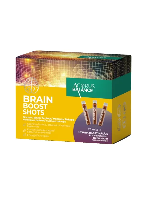 Acorus Balance Shots smadzeņu darbībai 25 ml, 14 gb.