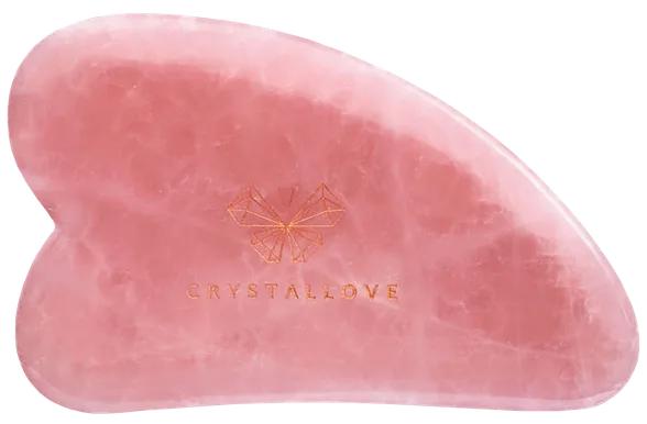 Crystallove Guasha Rose Quartz masāžas plāksne, 1 gab.