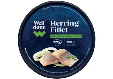 SĀLĪTA SIĻĶU FILEJA AR MARINĒTIEM SĪPOLIEM WELL DONE 200G