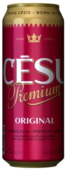 Alus Cēsu premium original, 5%, bundžā, 0,5 l (DEP)