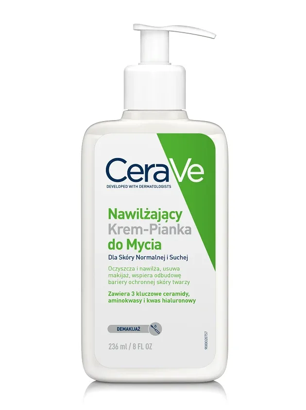Cerave mitrinošas krēmputas ar keramīdiem sejas ādas mazgāšanai, 236 ml