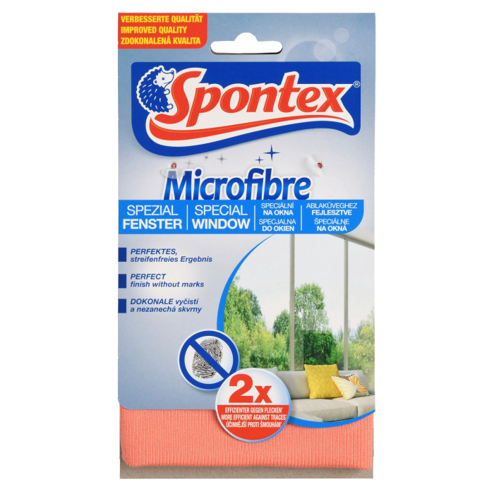 MIKROŠĶIEDRAS LUPATIŅA LOGU TĪRĪŠANAI SPONTEX MICROFIBRE
