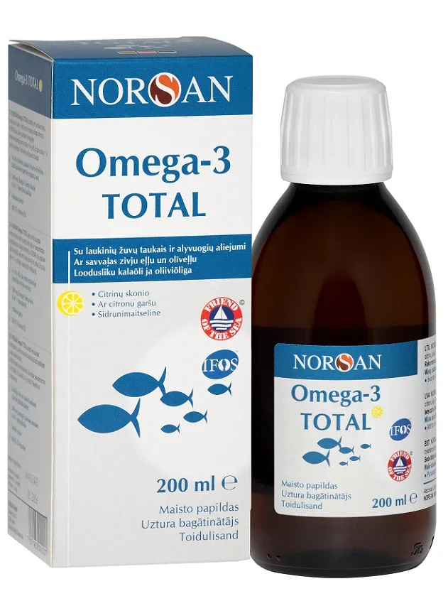 Norsan Omega-3 total citronu garša, 200 ml