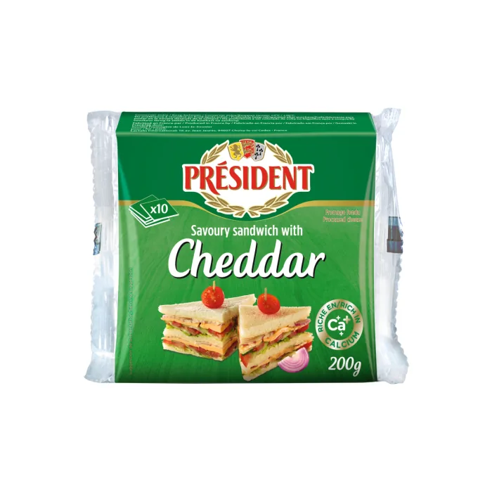 KAUSĒTAIS SIERS PRESEDENT ČEDARAS ŠĶĒLĒS 200G