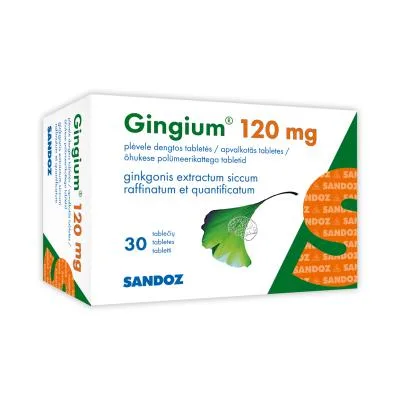 Gingium 120 mg apvalkotās tabletes N30