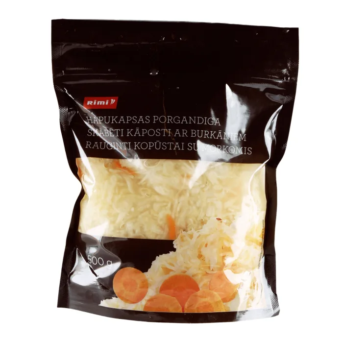 SKĀBĒTI KĀPOSTI AR BURKĀNIEM RIMI 500G