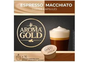 KAFIJAS KAPSULAS AROMA GOLD ESPRESSO MACCHIATO 16X6,5G