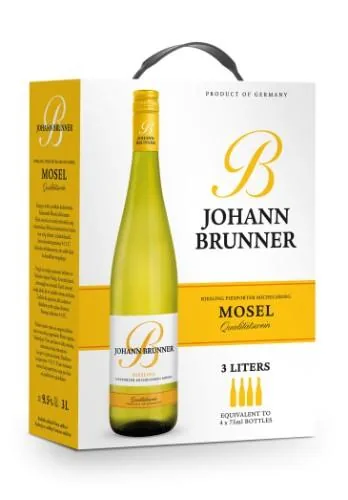 Baltvīns Johann Brunner Riesling Mosel, pussalds, 9,5%, 3 l