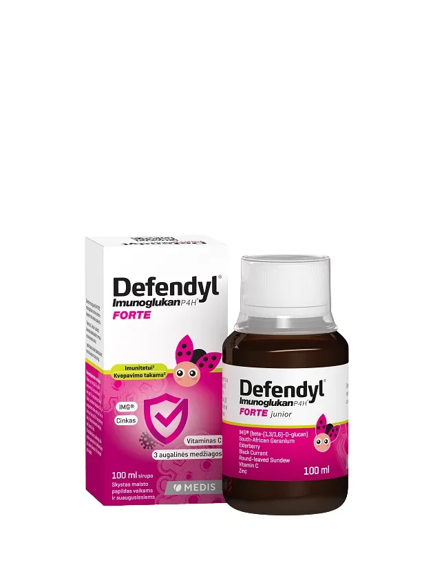 Defendyl-Imunoglukan P4H Forte Junior imunitātei, 100 ml