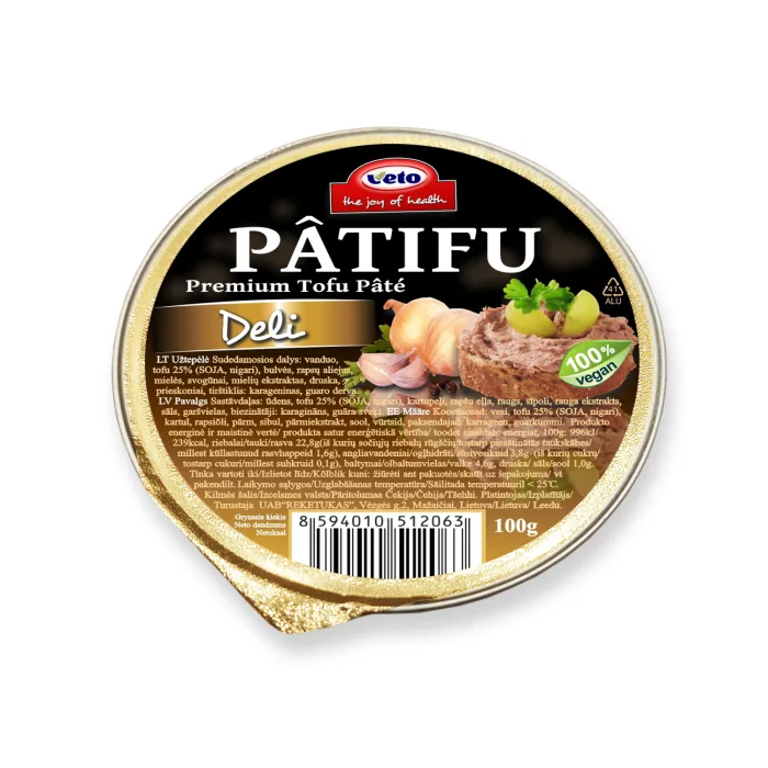 VEGĀNISKĀ PASTĒTE PATIFU DELIKATES 100G