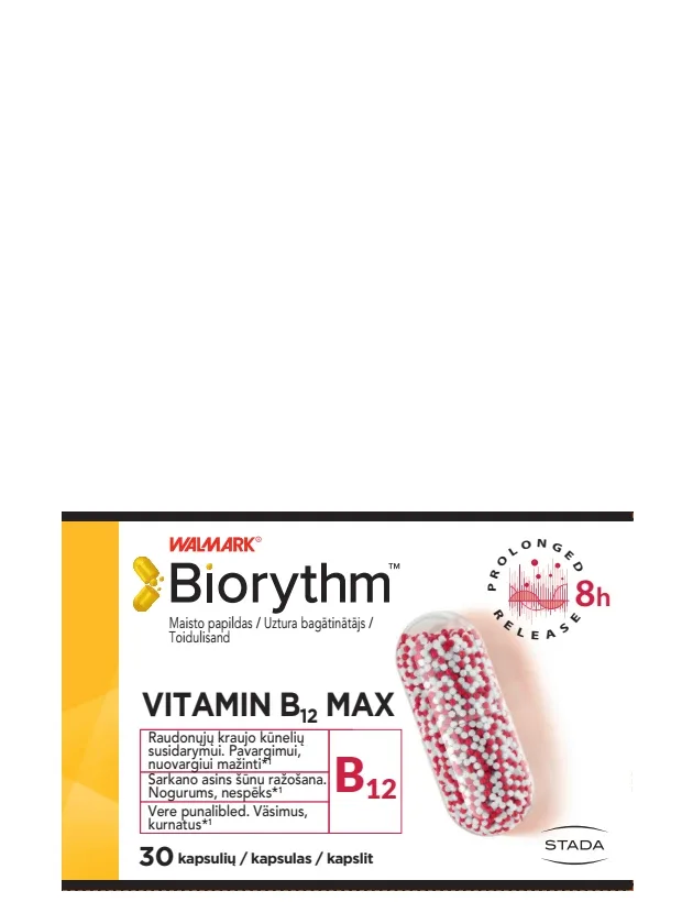 Biorythm vitamin B12 max, 30 kapsulas