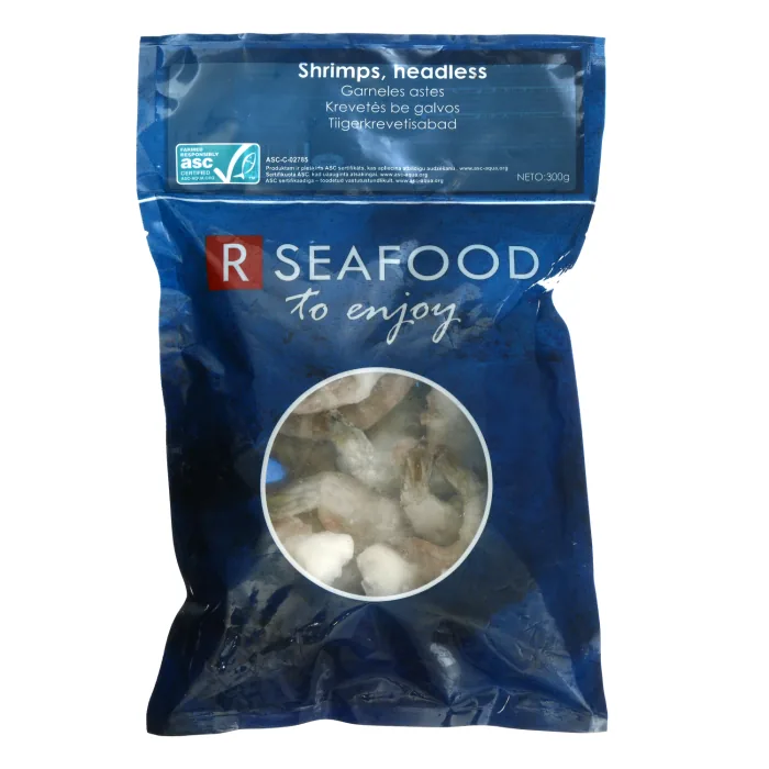 GARNELES ČAULĀ VANNAMEI 16/20 ASC SALDĒTAS 400G/300G