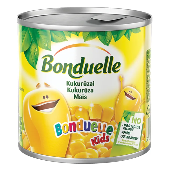 KONSERVĒTA KUKURŪZA BONDUELLE KIDS 170G/140G